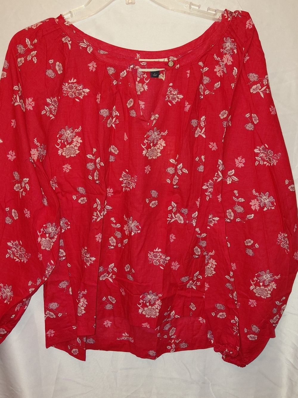 Universal Thread Red Floral Peasant Tunic